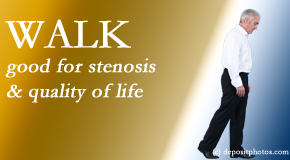 Aurora Chiropractic Center encourages walking and guideline-recommended non-drug therapy for spinal stenosis, reduction of its pain, and improvement in walking.