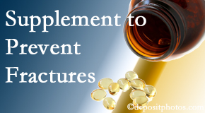 Aurora Chiropractic Center suggests nutritional supplementation with vitamin D and calcium to prevent osteoporotic fractures.