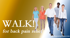 Aurora Chiropractic Center urges Juneau back pain sufferers to walk to ease back pain and related pain.