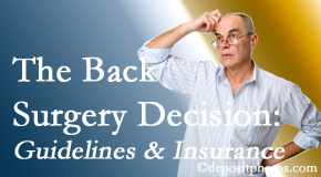 Aurora Chiropractic Center realizes that back pain sufferers may choose their back pain treatment option based on insurance coverage. If insurance pays for back surgery, will you choose that? 
