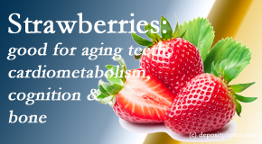 Aurora Chiropractic Center shares recent studies about the benefits of strawberries for aging teeth, bone, cognition and cardiometabolism.