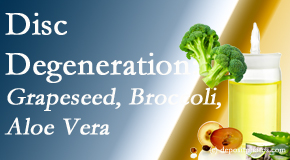Aurora Chiropractic Center presents interesting studies on how to treat degenerated discs with grapeseed oil, aloe and broccoli sprout extract.