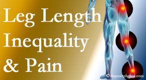 Aurora Chiropractic Center tests for leg length inequality as it is related to back, hip and knee pain issues.