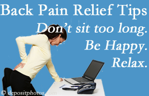 Aurora Chiropractic Center reminds you to not sit too long to keep back pain at bay!