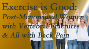 Aurora Chiropractic Center promotes simple yet enjoyable exercises for post-menopausal women with vertebral fractures and back pain sufferers. 