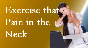 Aurora Chiropractic Center manages job-related neck pain with spinal manipulation and some exercise mixed in. 