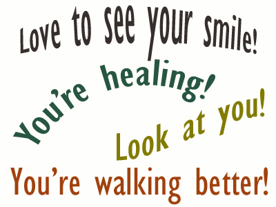 Use positive words to support your Juneau loved one as he/she gets chiropractic care for relief.